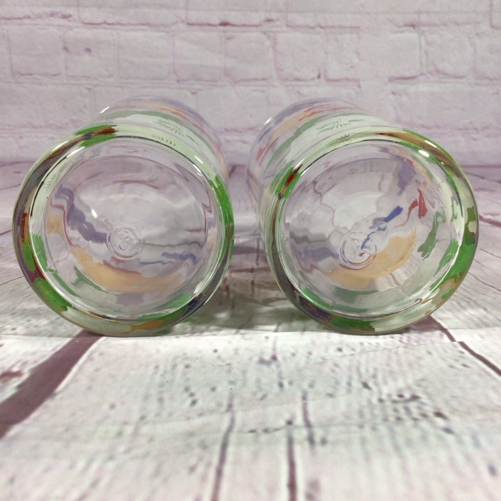 Vintage Floral Glass Tumblers with Multicolor Design - Picture 5 of 5